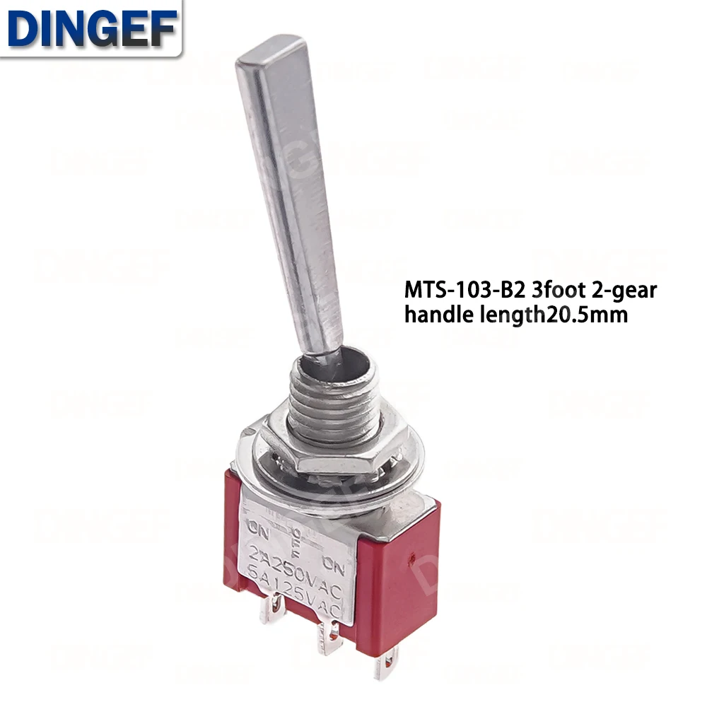 2PCS Flache Griff 6mm Panel Mount Mini Kippschalter 3/6Pin 2/3 Positionen ON OFF ON Locking Momentary RC Modell Fernbedienung