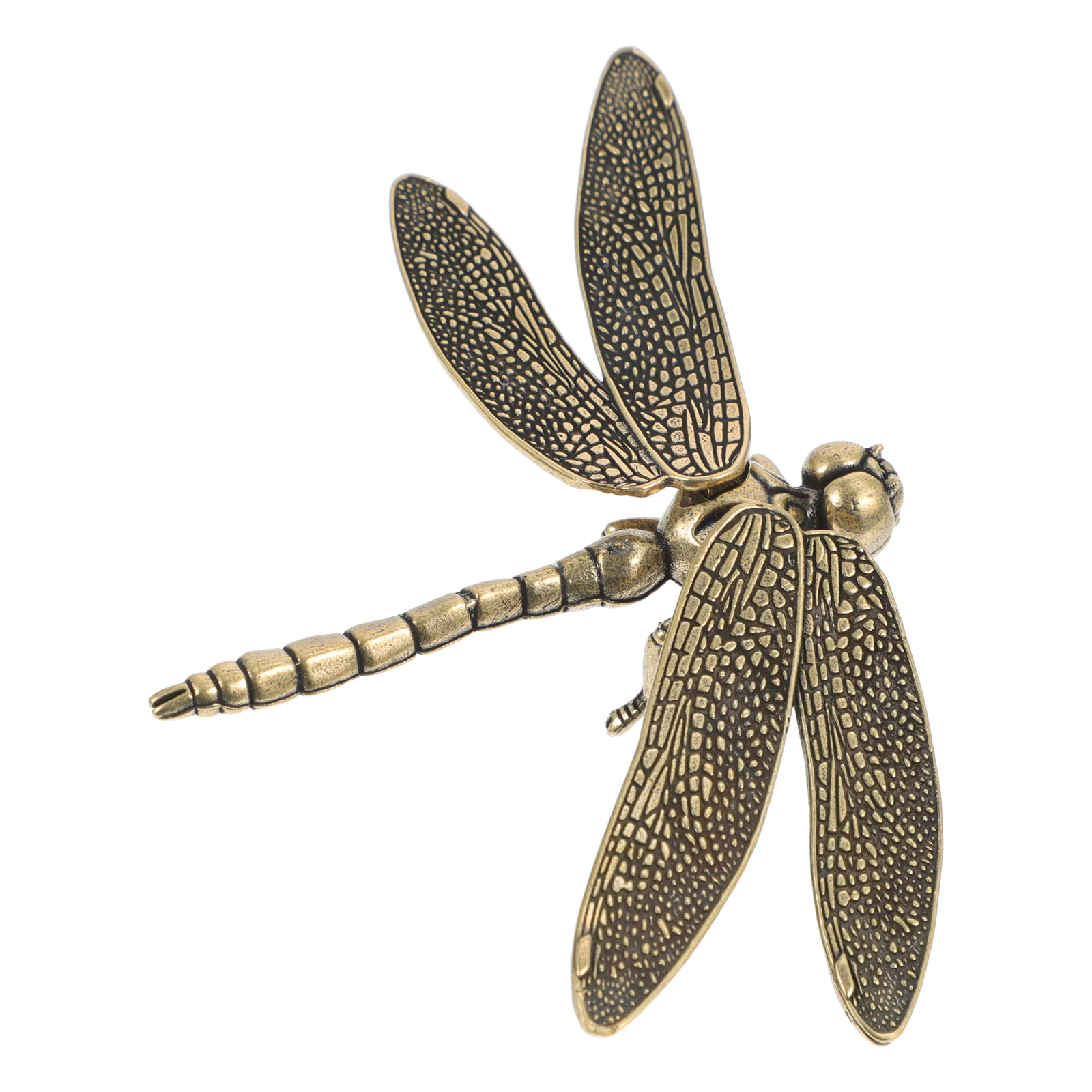 Retro Decor Brass Dragonfly Ornament Exquisite Household Adornment Decoration Decorate Crafts Golden Porch