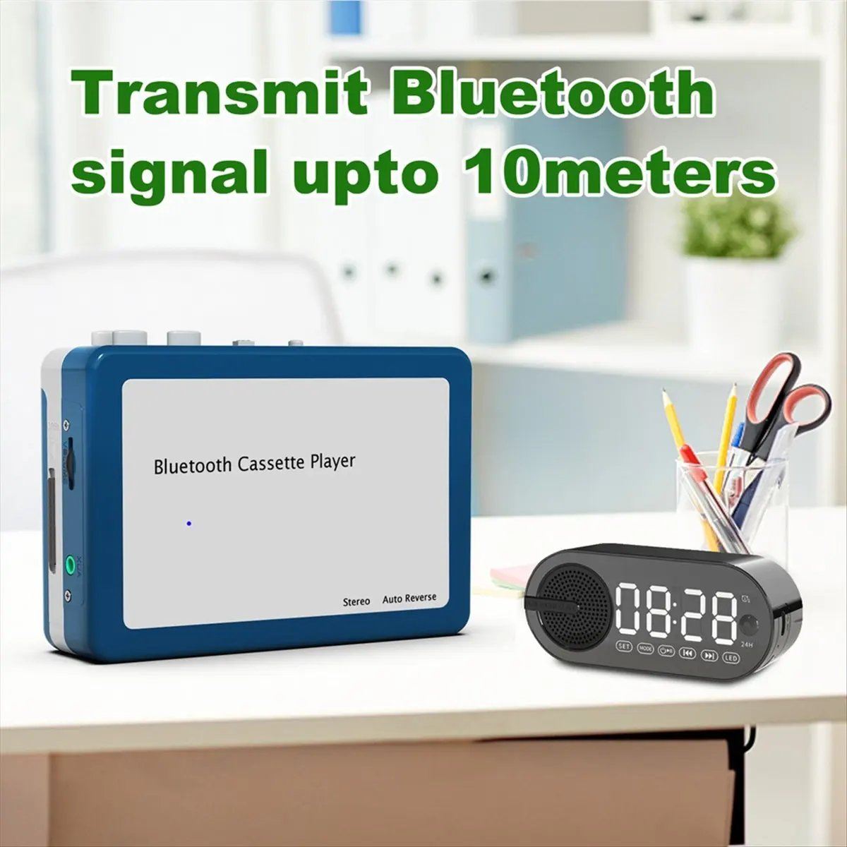 

(ABGQ) Кассетный плеер BT для WALKMAN, портативная колонка, беспроводное подключение BT, несколько способов питания