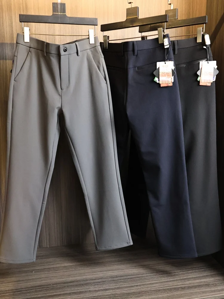 

Busin повседневные прямые брюки мужские водонепроницаемые брюки из нейлоновой эластичной ткани с подкладкой на осень и зиму