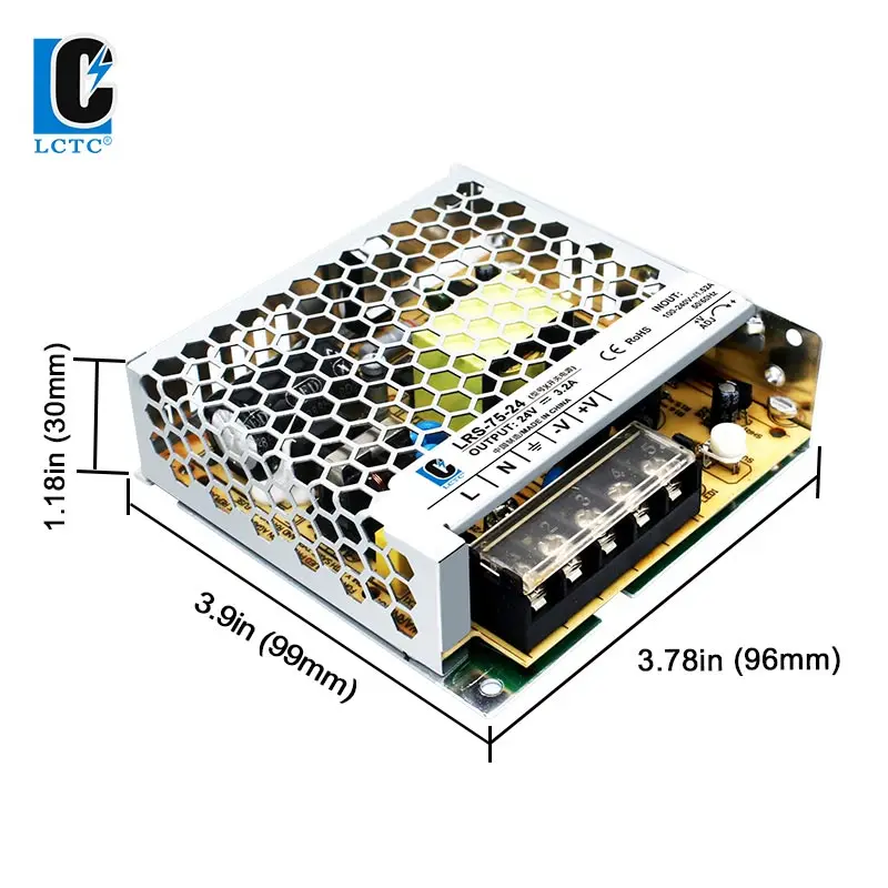 LRS-75  Thin Fonte Led 5V 12V 24V 48V 75W Single Output Enclosed Type Switching Power Supply For Automation Equipment