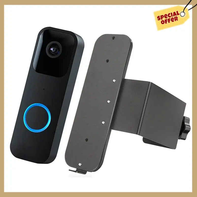 حامل زاوية جرس الباب اللامع الجديد بالكامل، زاوية قابلة للتعديل (15/30/45 درجة) مجموعة تثبيت لجرس باب يتضمن شاشة عرض فيديو Blink-WMAN