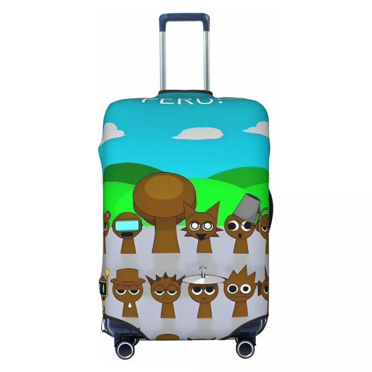 

Sprunki Game Cartoon Suitcase Cover Vacation Business Strectch Luggage Supplies Protector