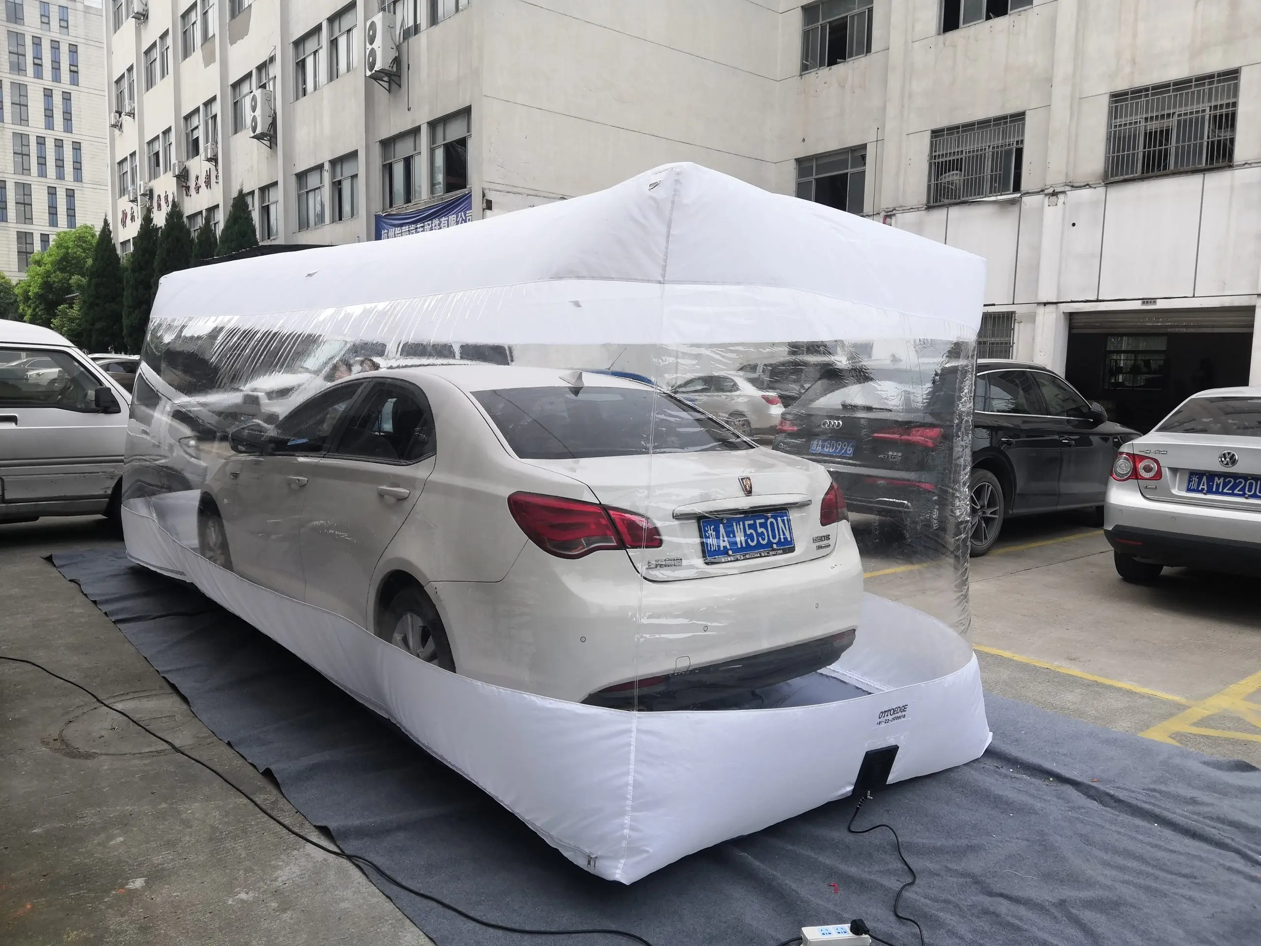 

White color Outdoor Inflatable Protective Clear Waterproof Hail Proof PVC Car Cover Air Tent Garage