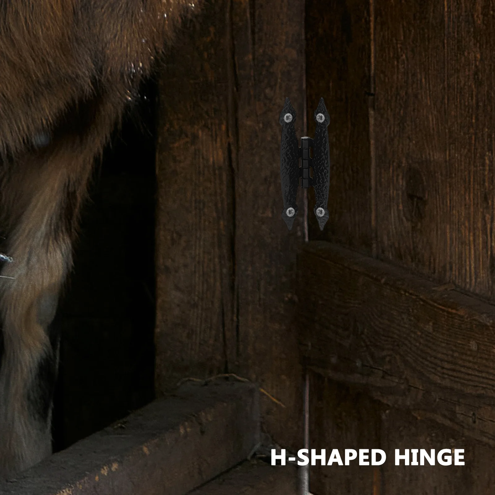 

2pcs H Shape Hinges Metal Gate Hinge Replacements For Barn Door Garage Bathroom Cabinet Corner Wood Box Steel Durable Hinges