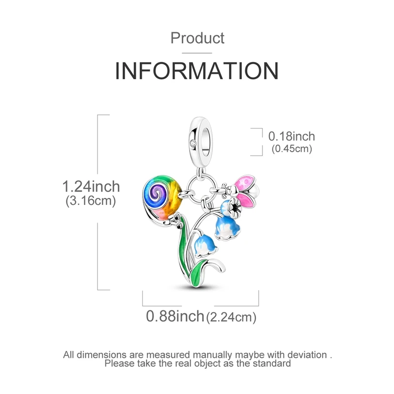 925 Silver Original Pendant Iridescent Lily Of Ladybug Charms Beads Fits 3mm Original Bracelet Womens DIY Fine Jewelry Gift Hot