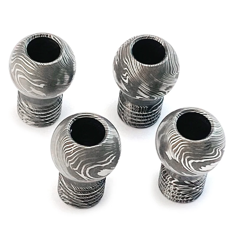 EDC 나이프 펜던트 다마스커스 스틸 파라코드 펜던트 티타늄 합금 부품 야외 생존 장비 펜던트 액세서리