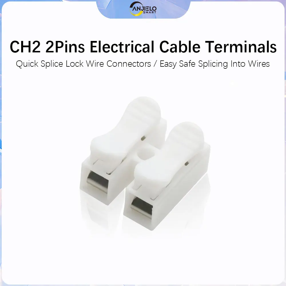 ANJIELO CH2 High Pressure Resistant 2Pin Electrical Cable Terminal Quick Splice Lock Wire Connector Easy Safe Splicing Into Wire