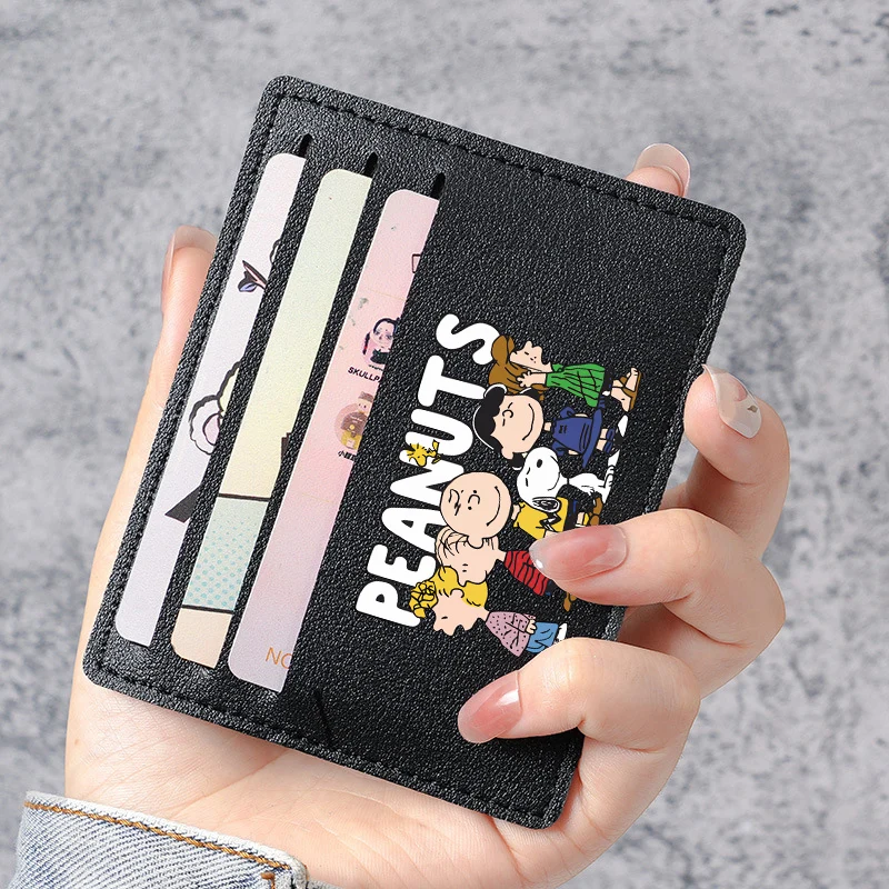 Snoopys porte-monnaie à la mode hommes femmes Ultra-mince PU carte d'identité sac porte-carte de crédit Mini porte-carte de crédit Mini portefeuille