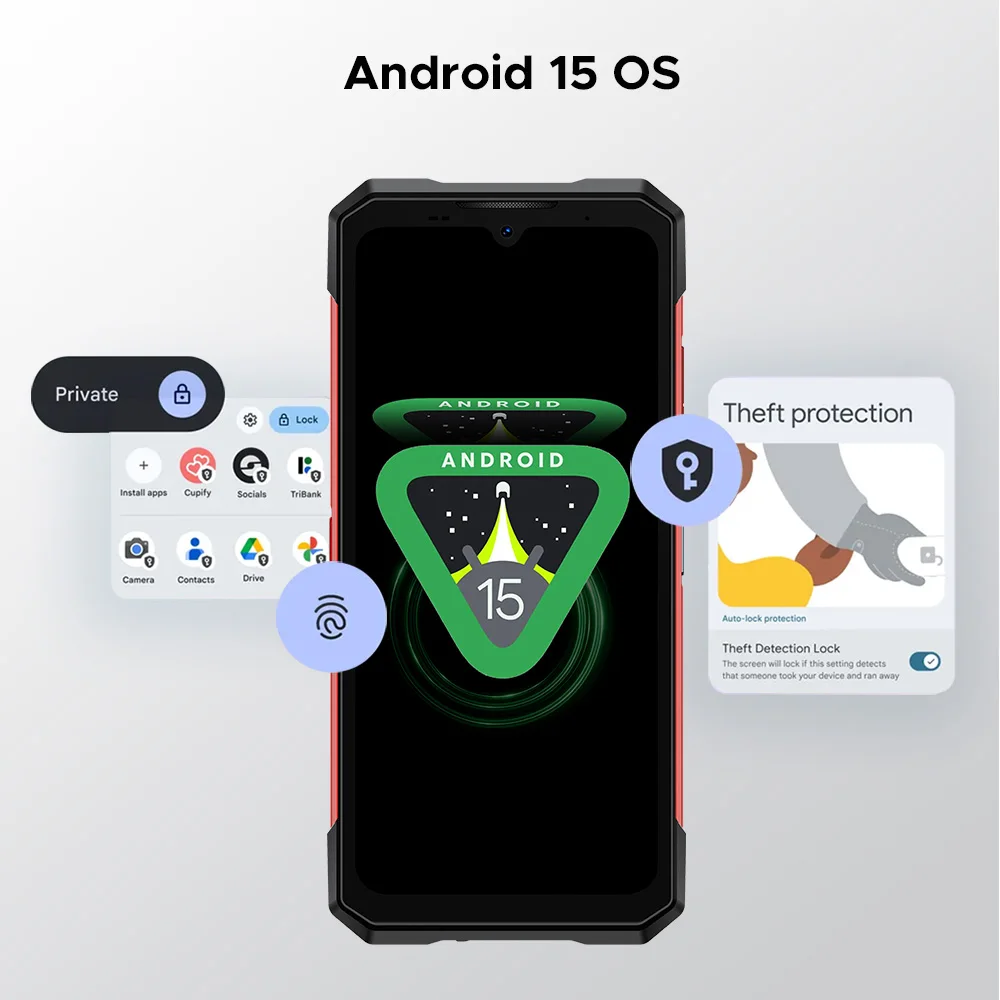DOOGEE S200 Plus 5G AI Rugged Phone 1.32" AMOLED Display Android 15 11000mAh Battery 16GB 512GB 6.72'' Screen Dimensity 7300 NFC
