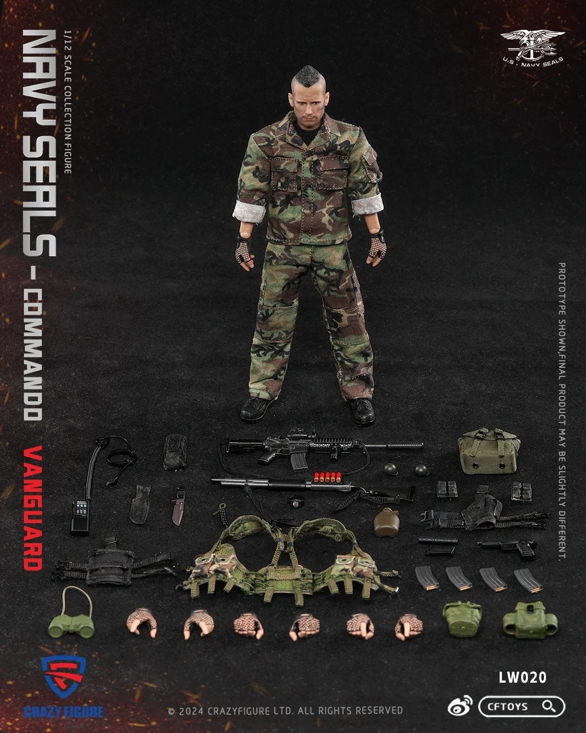 

CRAZY FIGURE LW020 1/12 Navy Seals Commando Vanguard Action Figure 6inches