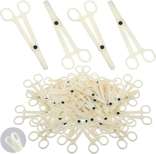 

Piercing Clamps -25Pcs Piercing Forceps Rounded Slotted Disposable Piercing Clamps Septum Forceps for Lip Navel Tongue B