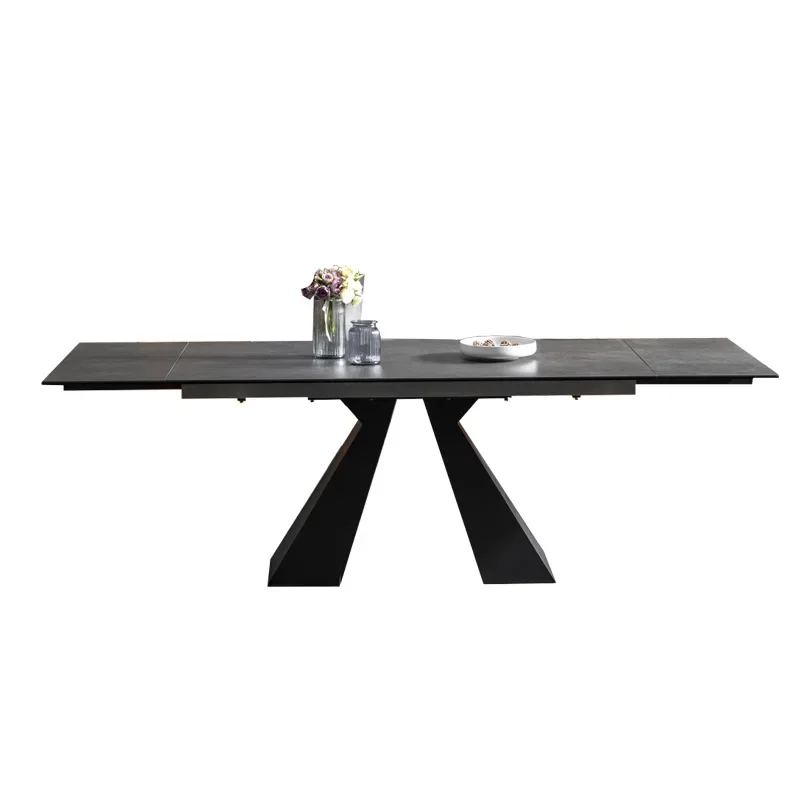 Retractable Rock Plate Dining Table Italian Style Very Simple And Super Long Stretch Rock Plate Dining Table Rectangular Folding