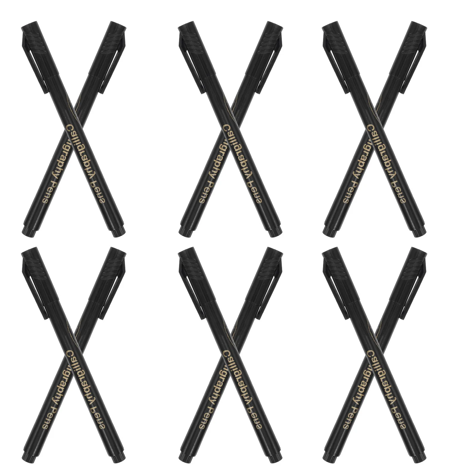 12Pcs Chinese Japanese Calligraphy Brush Pens Soft Fine Medium Large Tips Refillable Signature Ink Pens for Art Drawing Practice