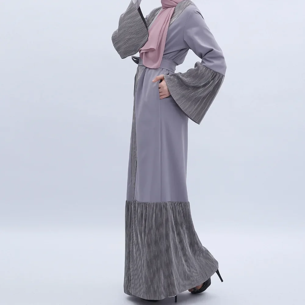 Vestido musulmán de retazos Simple para mujer, ropa Slamic de Indonesia malaya, cárdigan sólido para mujer, moda árabe de Oriente Medio, Abaya