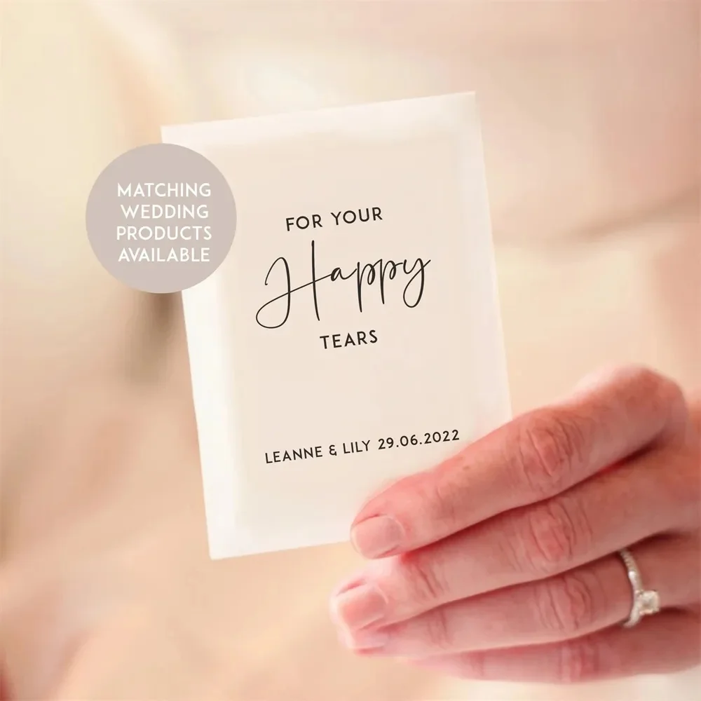 25pcs Personalised Wedding Day Tissues | For Your Happy Tears Tissues | Wedding Tissues