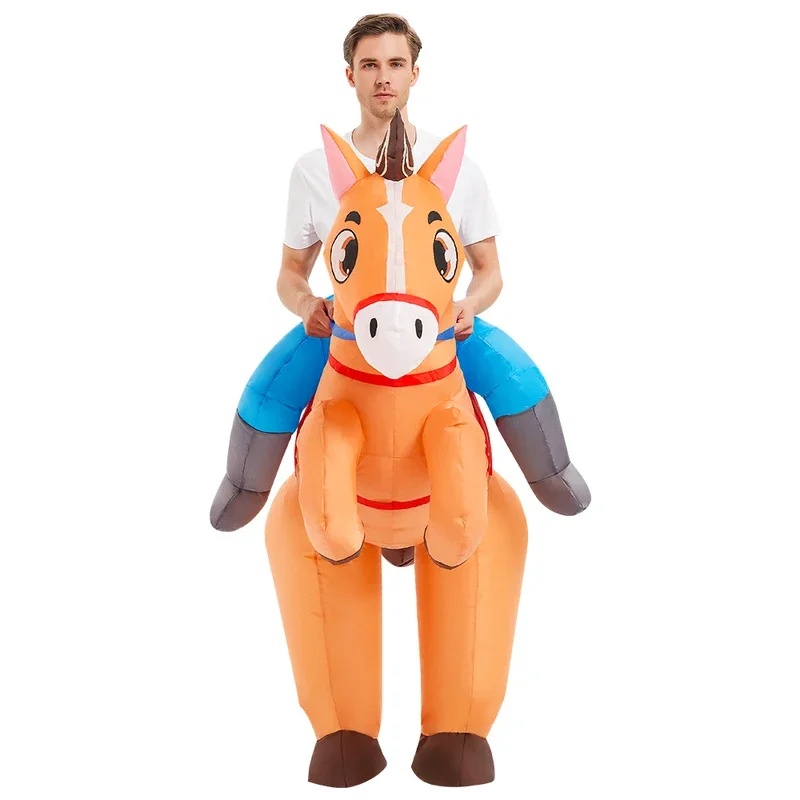 Erwachsene Ente Cowboy Pferd aufblasbare Kostüme Anime Maskottchen Phantasie Rollenspiel Weihnachten Halloween Party Cosplay Kostüm Kleid Anzüge