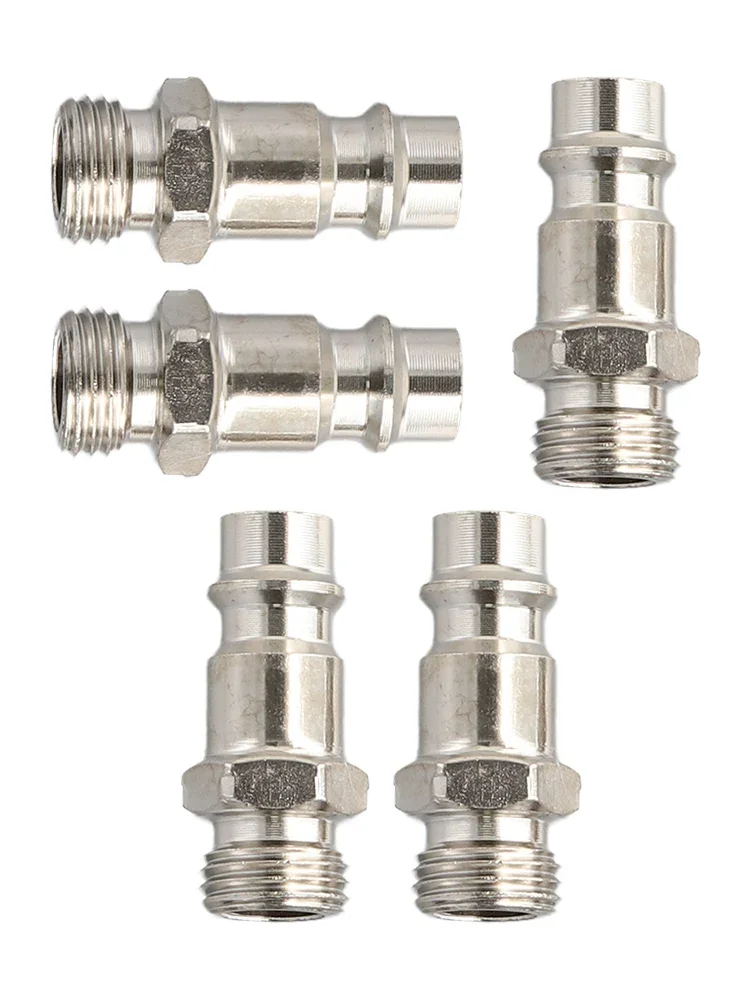 

5Pcs Quick Release Euro Compressed Air Line Coupler Connector Fitting 1/4in Male Power Air Compressor Accessories