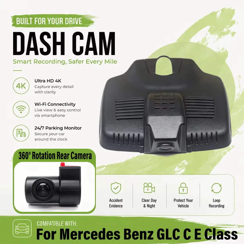 Easy Installation Wifi Car DVR Plug And Play Dash Cam For Mercedes Benz MB GLC GLC260 GLC300 X253 C180 W213 E200 E300 2016-2022