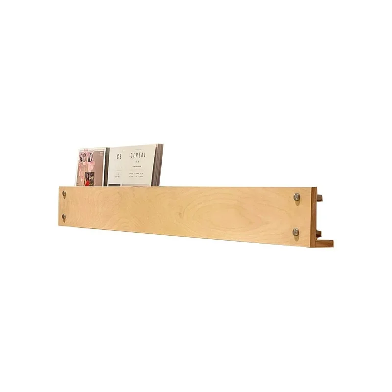 Birch Decorative And Newspaper Display Magazine Rack - Wall-Mounted Marine Board Book Shelf Behind