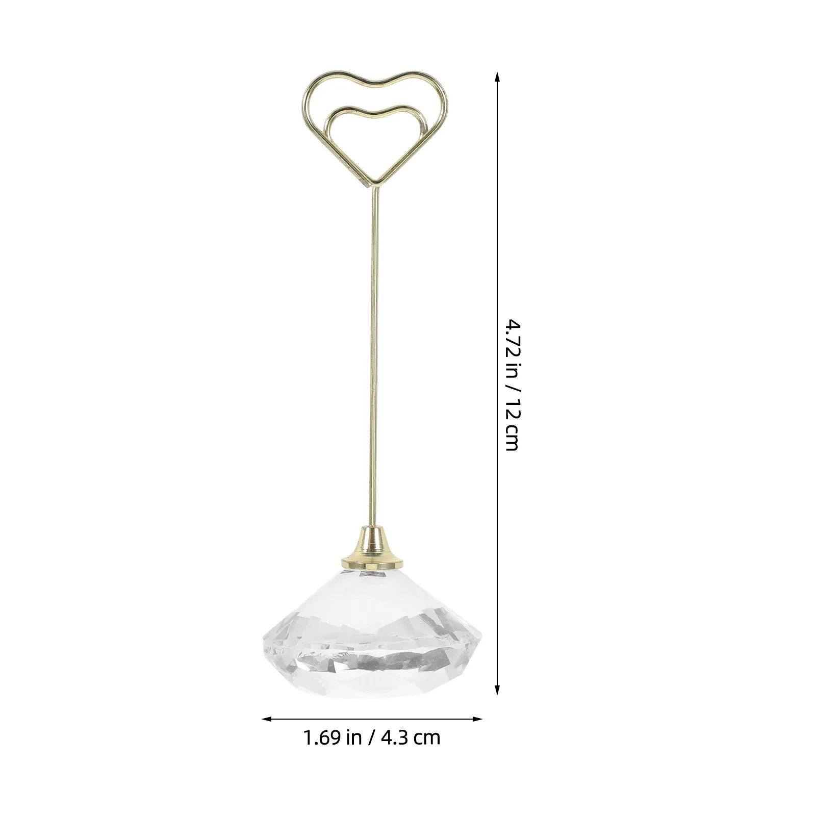 Crystal Photo Picture Clip Heart Note Holder Decorative Table Number Stand Desktop Clip Memo Clamp for Wedding Office Desk