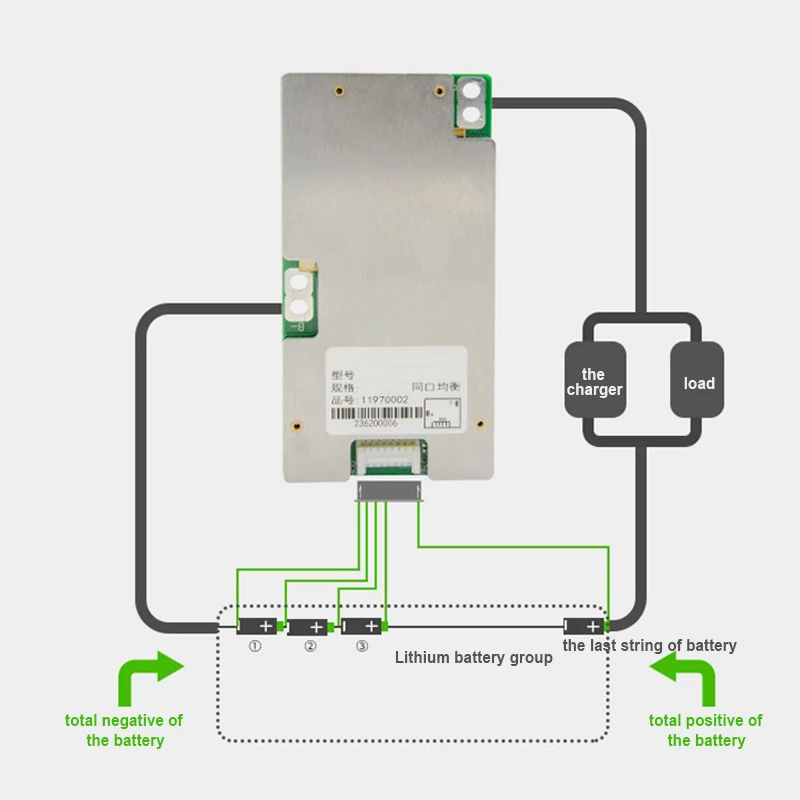 30A 40A 50A 60A 70A 7S 24V Li-ion Lithium BMS Battery Protection Board NMC 3.7V Cell Balanced Common Port Drop Line Protection