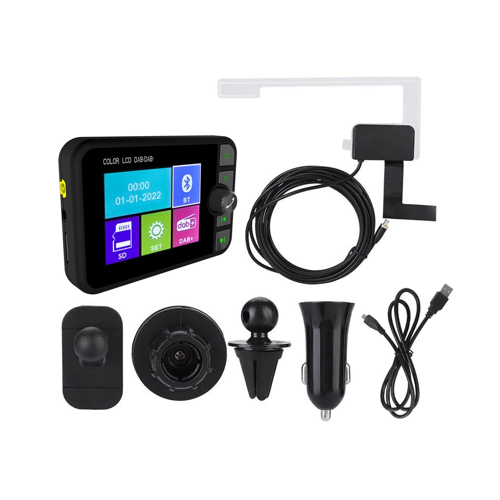 Podofo Auto DAB Digitalradio BT MP3 Farbgrafik-Display Bildschirm Autozubehör DAB+ Empfänger BT Freisprechfunktion FM-Transmitter Auto Schnellscan für Europa Australien Autoradio