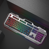 EWEADN GX80Z Gaming Silent Keyboard, 104Keys Wired All-Metal Panel,Backlit USB Wired,Game,Office,Esports,Home,Windows Laptop PC