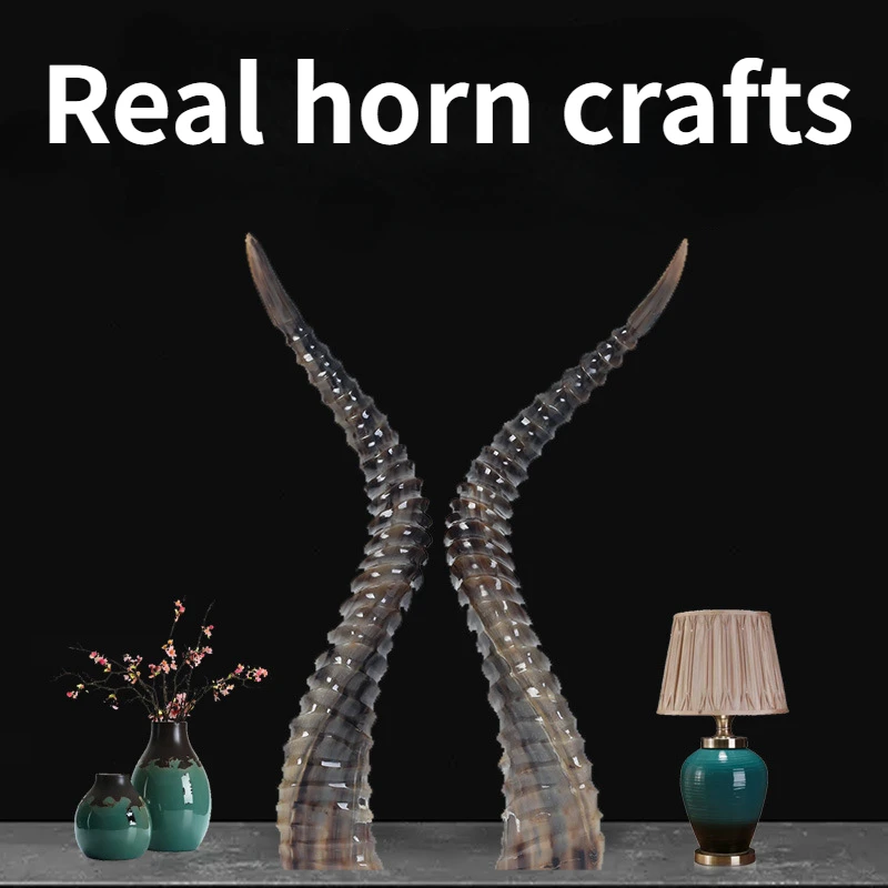 

1PC Natural yak horns stand corner handicraft ornaments creative home decoration housewarming new house craft gifts decor