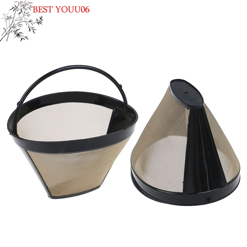 Hot 100# Reusable Basket Coffee Filters Replacement Washable Stainless Steel Mesh Coffee Filter Coffee Machine Accessories