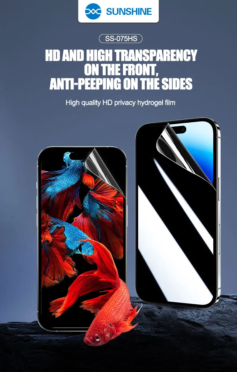 SUNSHINE SS-075HS High Quality HD Privacy Hydrogel Film Privacy protection，Full screen coverage，Protecting the Phone Screen