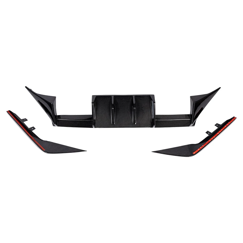 For G87 M2 CS 2023-2026 Dry Carbon Fiber R44 Style Rear Back Lower Bumper Lip Diffuser Side Corner Splitters Guard Cover