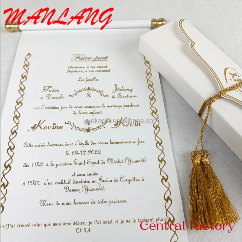 Custom  2023 Scroll Invitation Card Business Invitation Card Wedding Invitations Luxury with Elegant Box