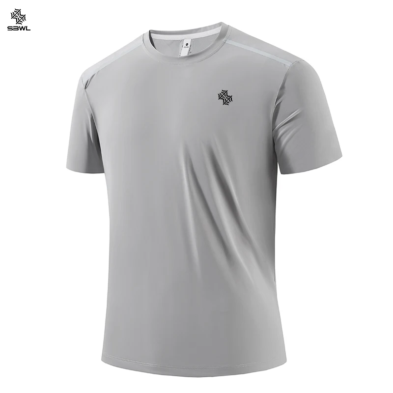 SBWL Summer Men's Breathable Fitness Quick Drying T-Shirt Fashion High Quality Leisure Outdoor Running Short Sleeve Gym Tops image 4