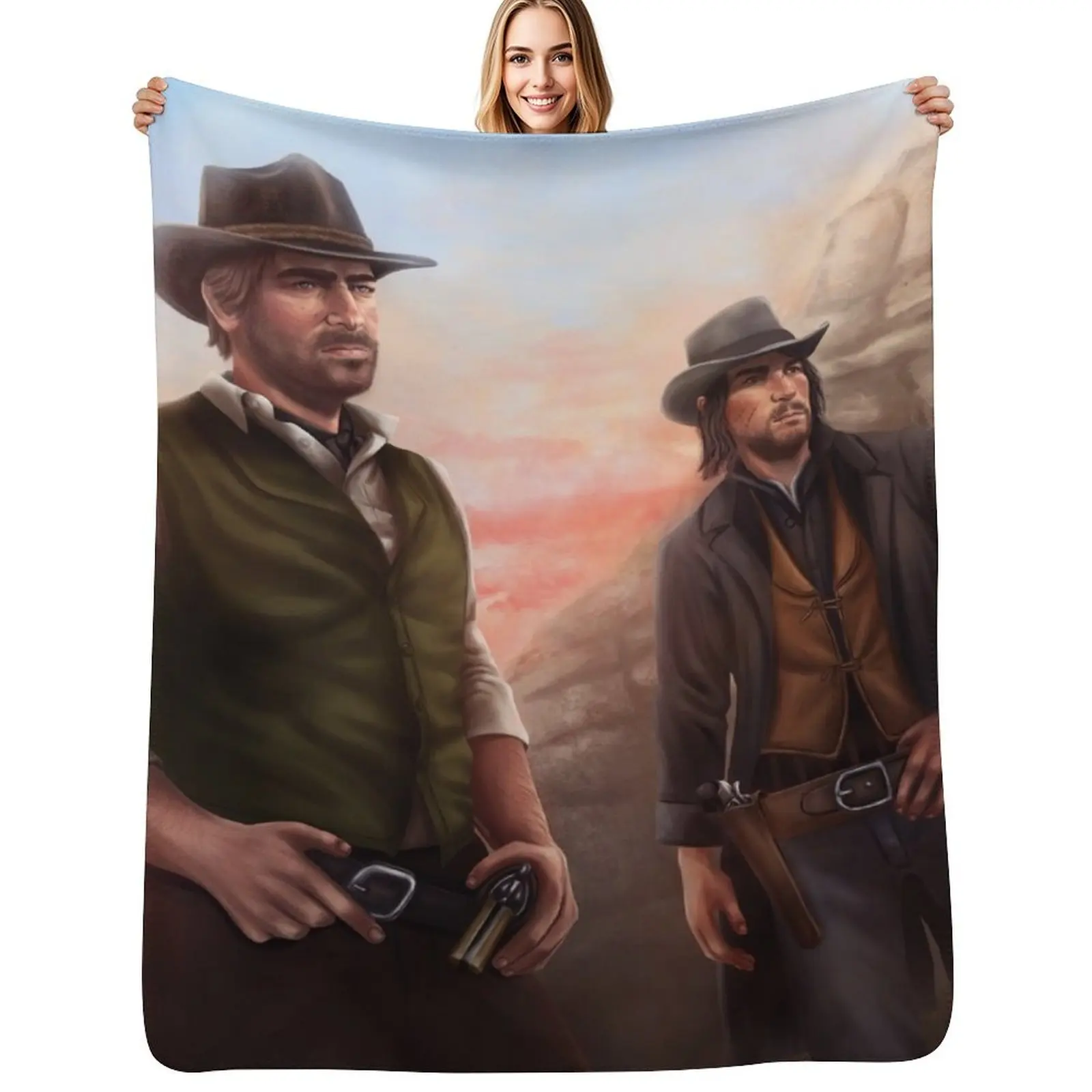 

Brothers - Arthur Morgan and John Marston Throw Blanket cosplay anime blankets and throws Thins Decorative Throw Blankets