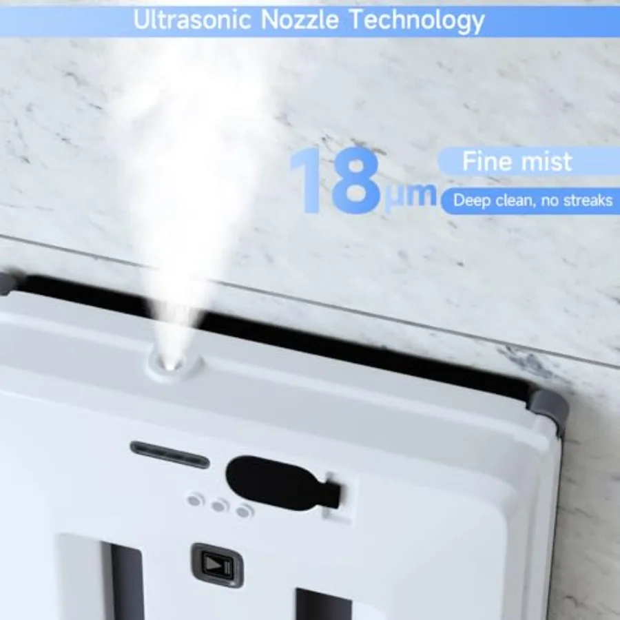 3000Paの吸引力と自動水噴霧機能を備えた窓掃除ロボット、高層フレームレスおよび家庭用ガラス表面向け、インテリジェントな移動軌跡