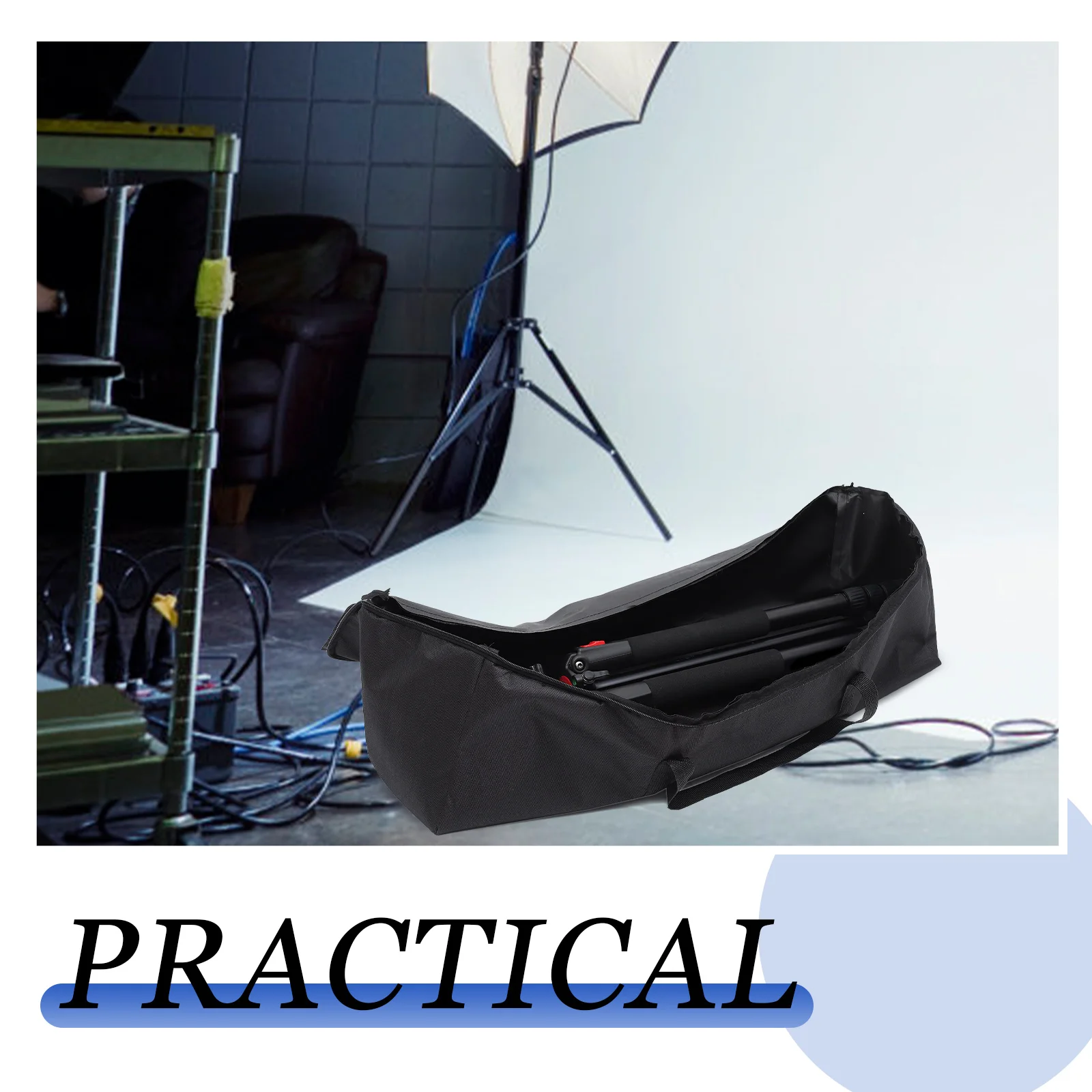 Mini Tripod Equipment Storage Bag Carrying Case Liner Outdoor Photography for Light Stands Black Photographic Container Travel