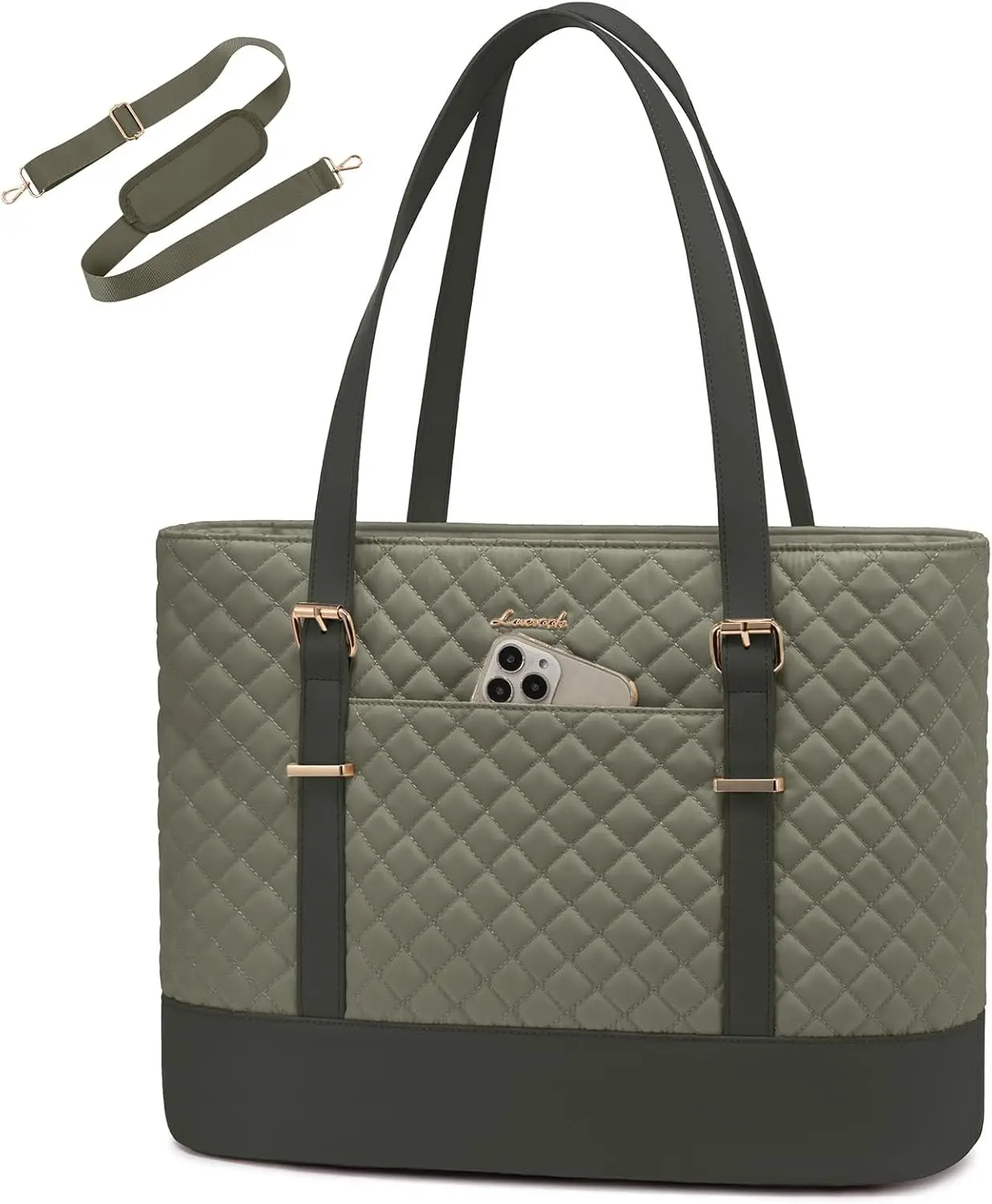 

Laptop Bag for Women 15.6 Inch with Cup Holder, Lightweight Travel Briefcase for Business & Teaching