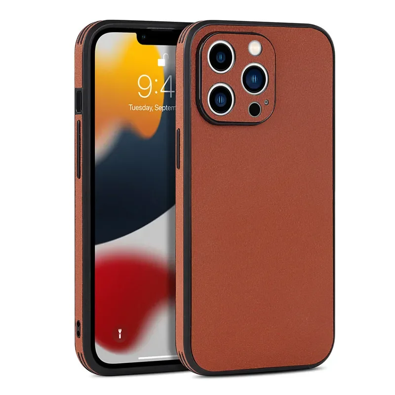 Ultra-thin PU Leather Phone Case For iPhone 14 13 12 11 Pro Max XR XS Max X 13Pro 14 Plus 11 Camera Protection Soft Slim Cover
