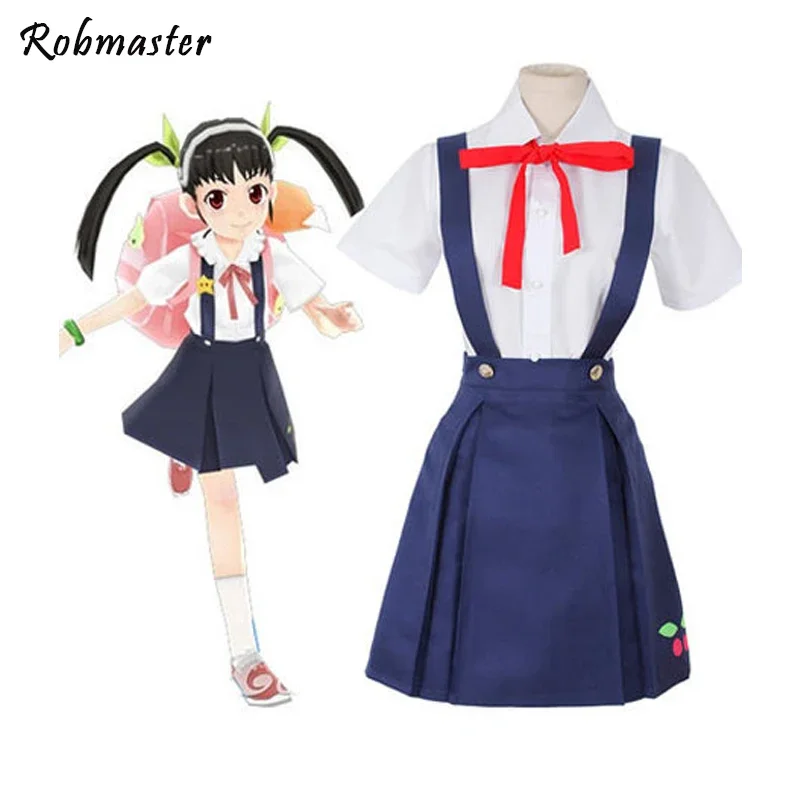 Anime Monogatari Series Mayoi Hachikuji Cosplay Costume School Uniform Dress Outfits Halloween Carnival Suit for Adult Kids