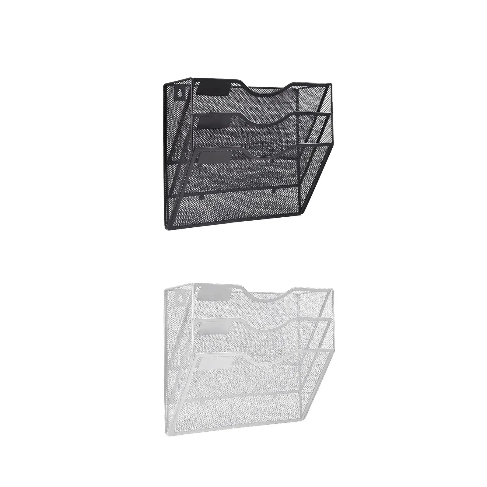 Wall Mounted Mesh File Holder 3 Tier Magazine Rack Display Rack Wall Mounted Bookshelf