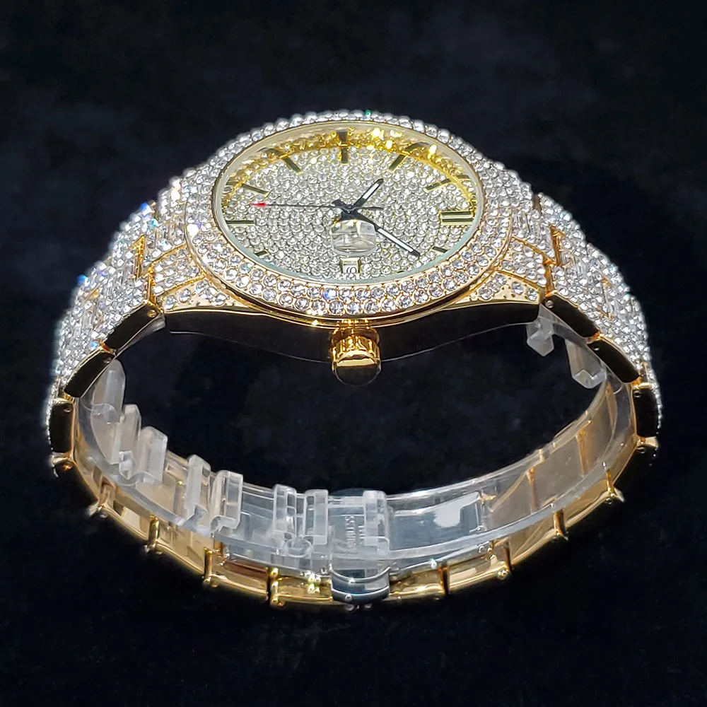 2026 Neue Luxus-Diamantuhr für Herren, Top-Verkauf, Modische Iced-Out Quarz-Armbanduhr, Hip-Hop-Street-Style, Exquisite Weihnachtsgeschenke – Detail 11