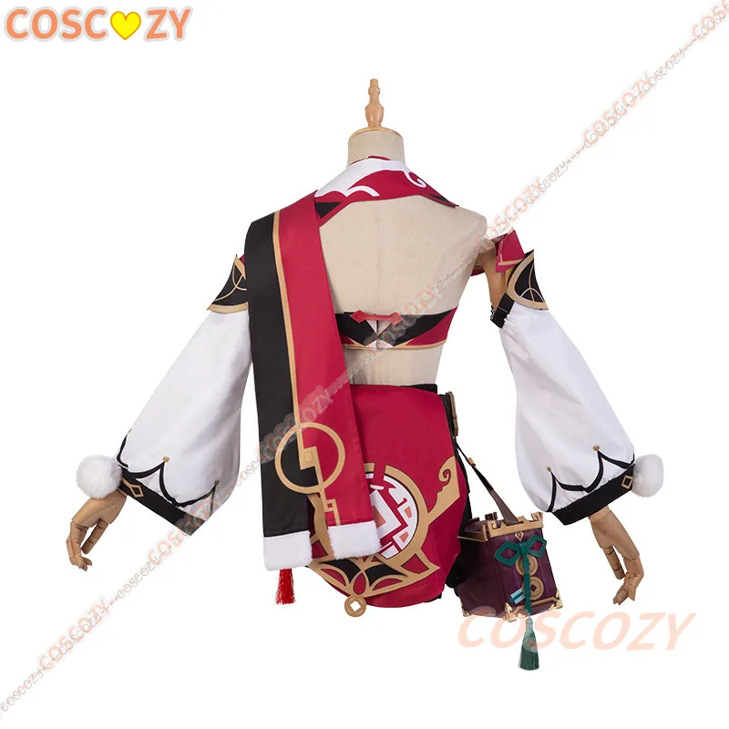 Genshin Impact Yanfei Dress Game Suit Uniform Yan Fei Cosplay Costume Wig Hat Horns Bag Props Halloween Party Silky Outfit