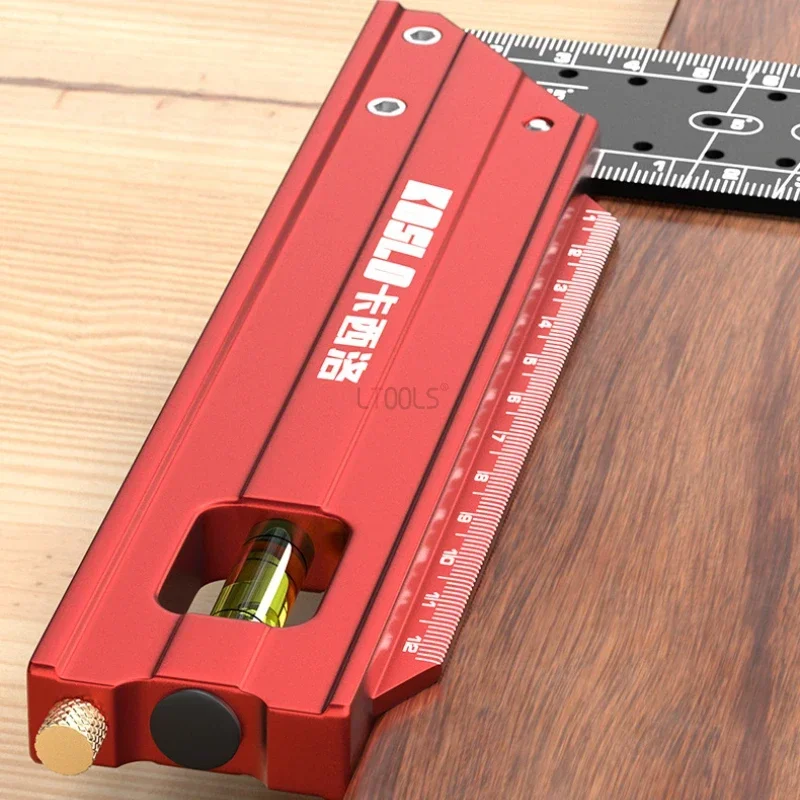 Multi-angle Aluminum Alloy L-shaped Measuring Ruler Square Ruler Carpentry Parallel Line Drawing Hole Scribing Ruler Layout Tool