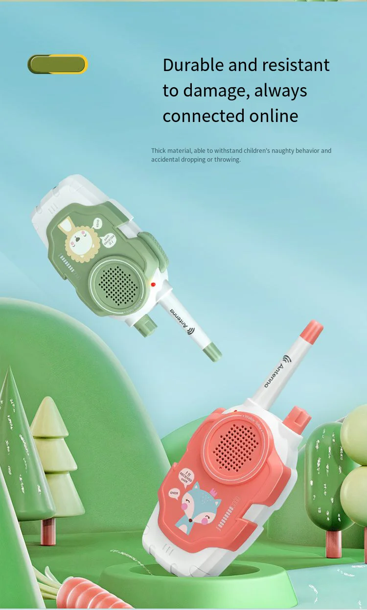 Mini walkie-talkie brinquedos infantis (pacote com 2) comunicação sem fio para desenvolvimento de capacidade de aderência de interação pai-filho