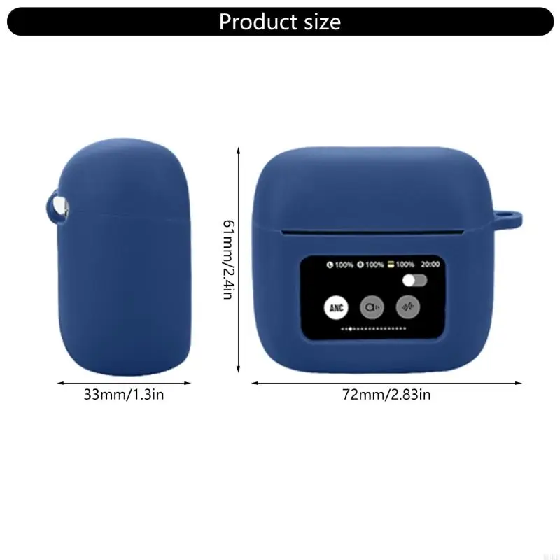 W8KE Wireless Earbuds Shell silicone per 3 Canna morbida Affronta Scrafft