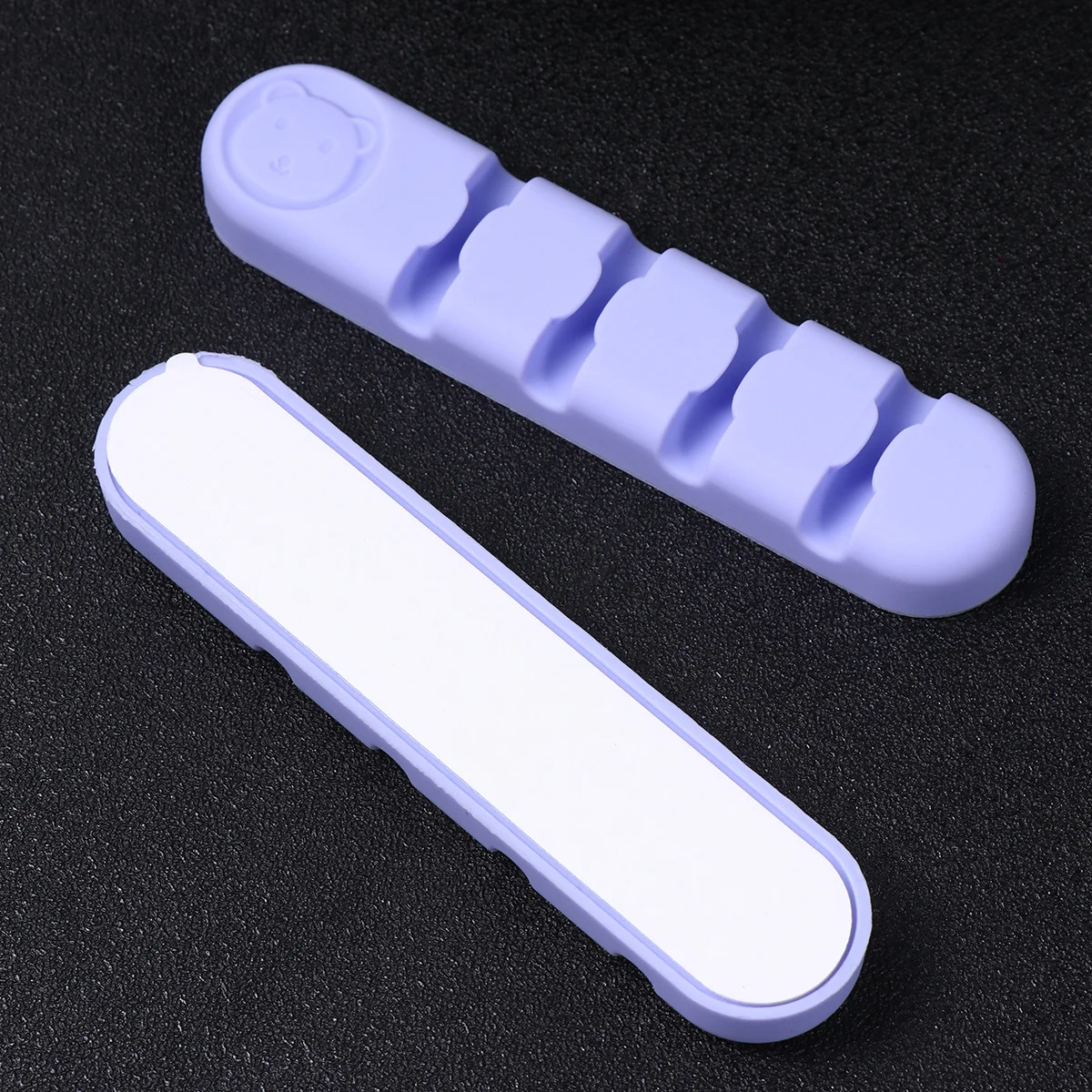 2 pçs organizador de cabo de dados auto adesivo suporte de cabo de silicone clipes de gerenciamento de fio de mesa clipe de cabo usb roxo