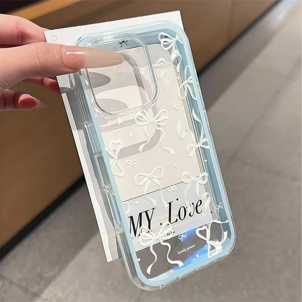 Handgezeichnete Schleifen-Handyhülle für iPhone 16 14 15 Plus 13 14 15 17 16 12 11 ProMax 16 15 14 Pro 17Air Transparente Weiche Hülle – Detail 2
