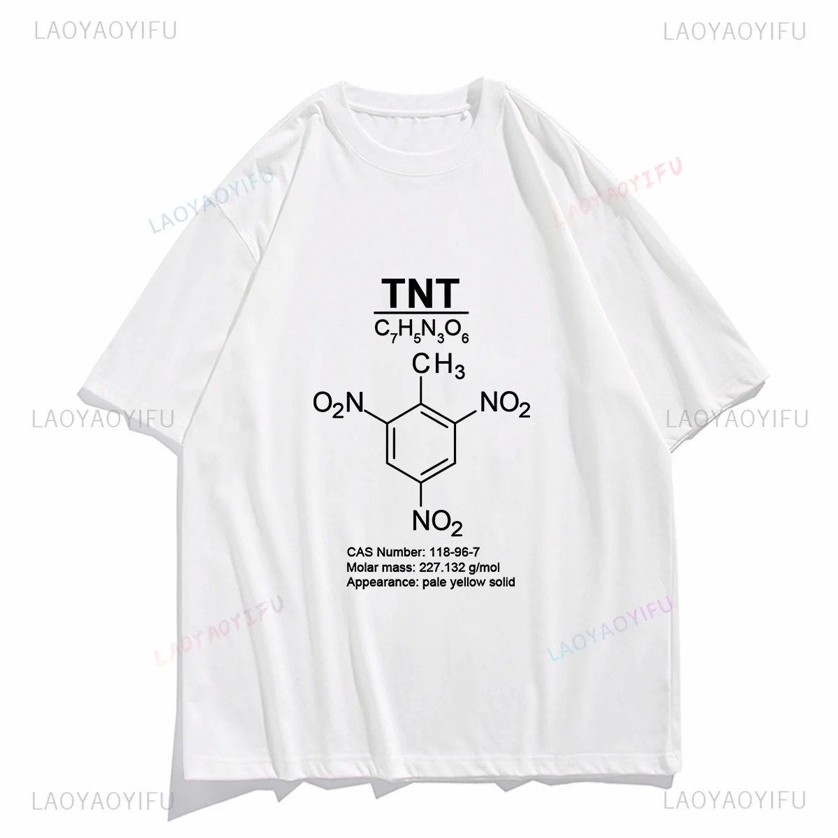 Women Mens Clothes Explosion TNT Molecular Equation Chemistry Subject T-shirt Print Tops Short Sleeve Fashion Summer Cotton Tee