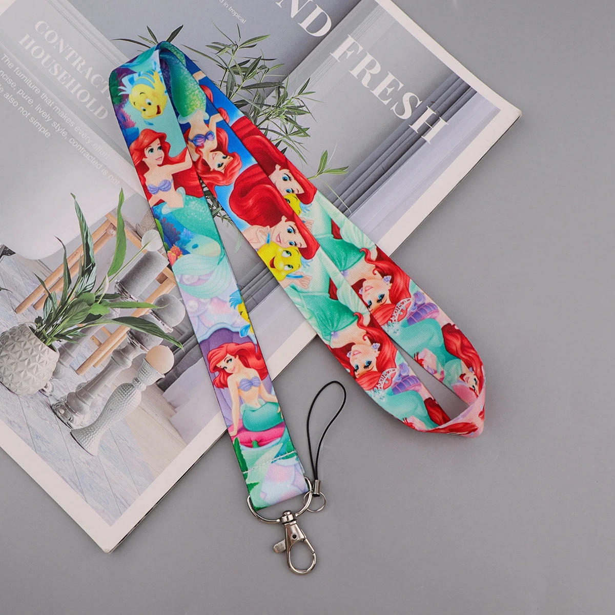 Pretty Princess Cartoon Lanyard Keychain Credit Card Holders Keycord Key Holder DIY Hanging Rope Phone Accessories